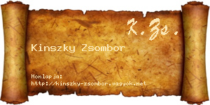 Kinszky Zsombor névjegykártya